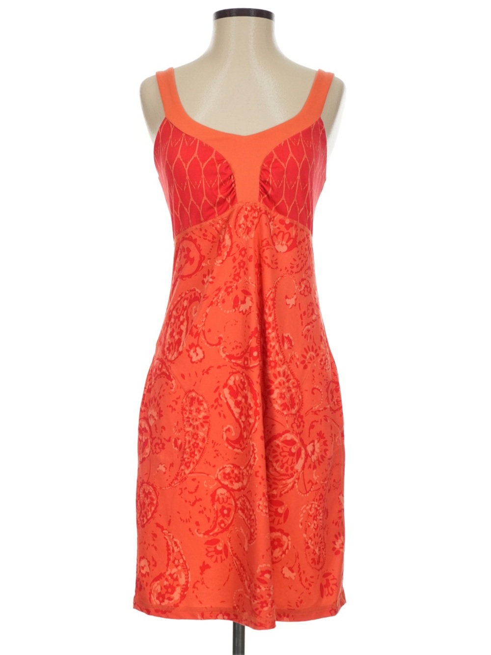 NWT North Face Cadence Dress Emberglow Orange Small UPF 50 Vapor Wick Shelf Bra